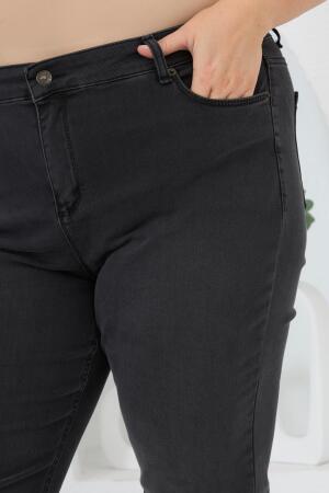 Büyük Beden Kot Pantolon Füme - 3