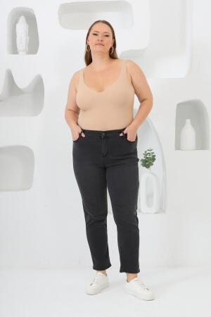 Büyük Beden Kot Pantolon Füme - 4