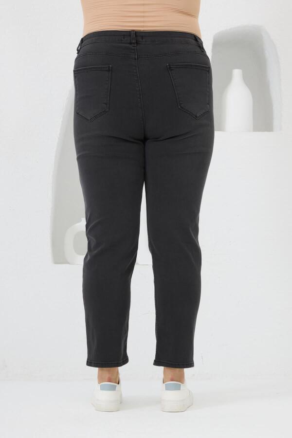 Büyük Beden Kot Pantolon Füme - 5