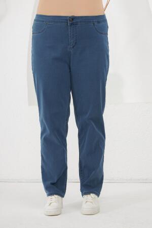 Büyük Beden Kot Pantolon Orta Mavi - 3