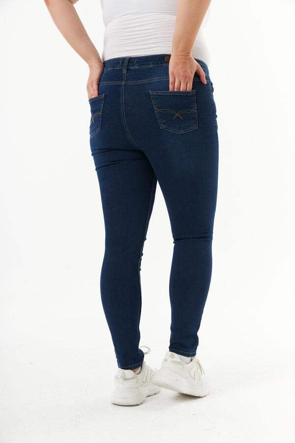 Büyük Beden Koyu Lacivert Pantolon - 3