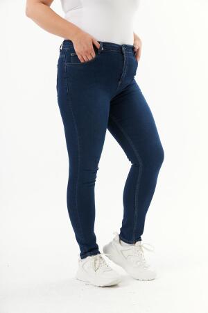Büyük Beden Koyu Lacivert Pantolon - 2
