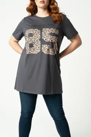Büyük Beden Leopar Desenli T-shirt - 3