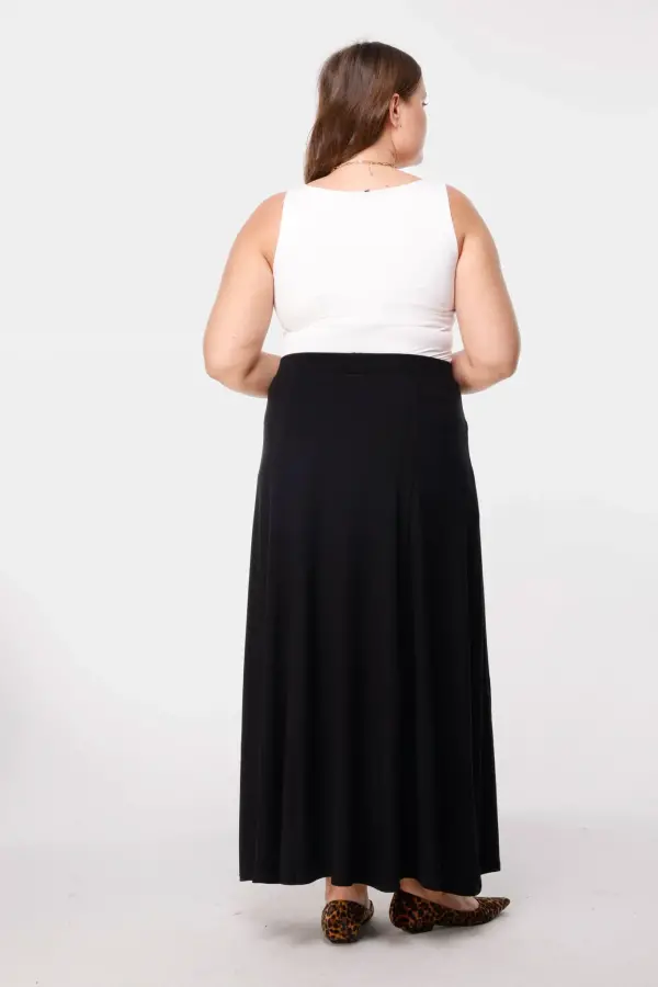 Büyük Beden Maxi Jersey Esnek Etek - 4