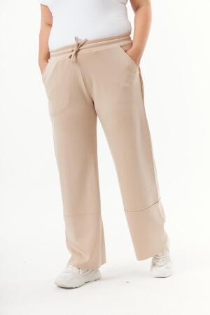 Büyük Beden Modal Eşofman Altı Vizon - RMG (1)