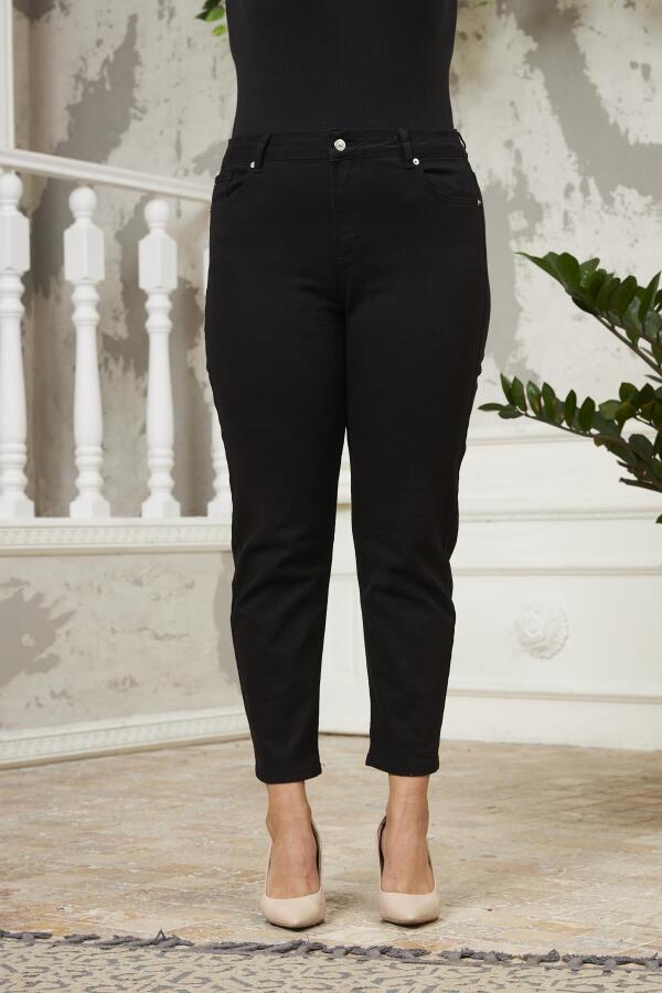 Rmg Büyük Beden Mom Jeans Siyah Pantolon - 1