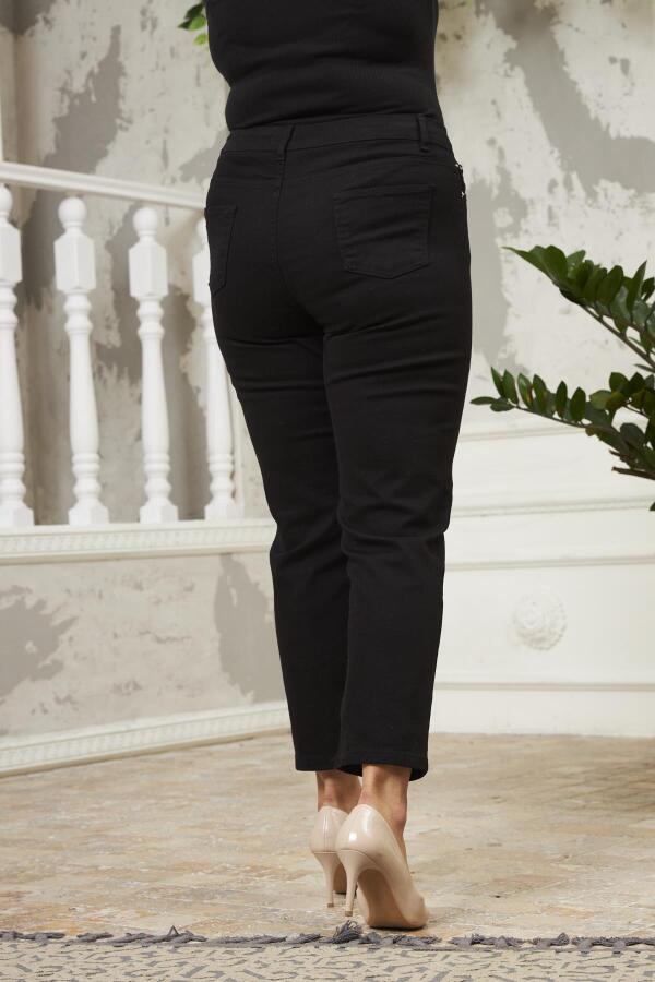 Rmg Büyük Beden Mom Jeans Siyah Pantolon - 4