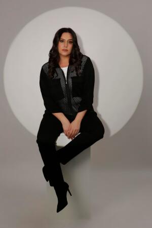 Angelino Büyük Beden Ön Fileli Siyah İkili Takım - 3