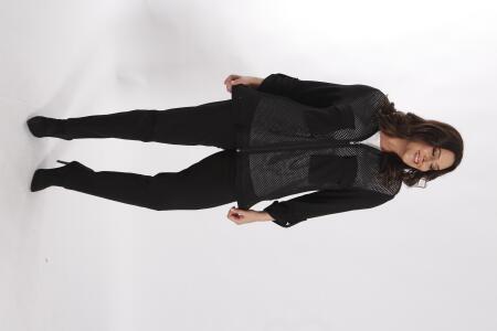 Angelino Büyük Beden Ön Fileli Siyah İkili Takım - 6