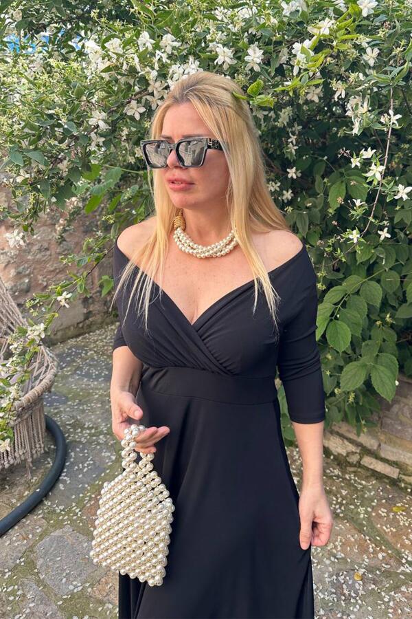 Büyük Beden Öpücük Yaka Abiye Elbise GLS8003 - 2