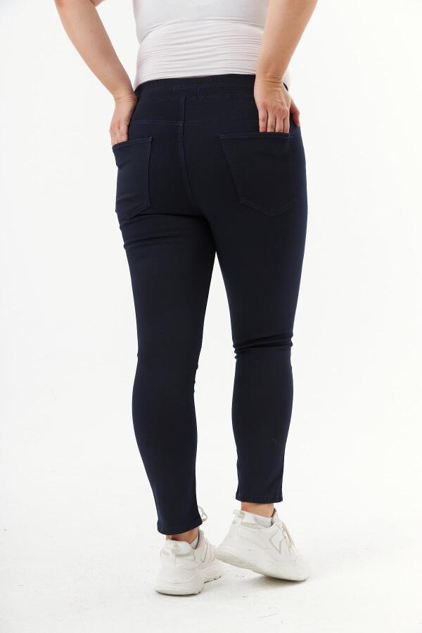 Büyük Beden Pamuk Slim Fit Pantolon Lacivert - 3