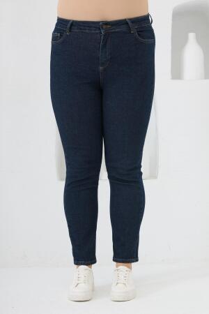 Büyük Beden Pantolon Koyu Lacivert - 3