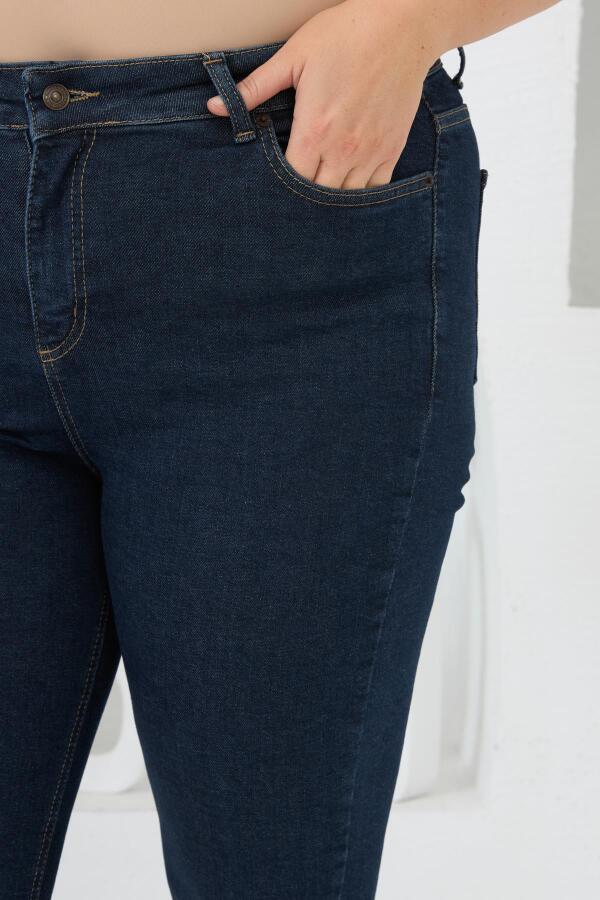 Büyük Beden Pantolon Koyu Lacivert - 2