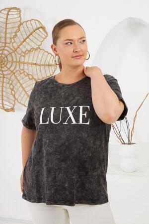 Büyük Beden Parça Boya Tişört Füme - RMG (1)