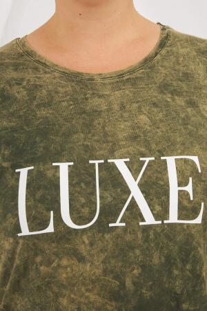 Büyük Beden Parça Boya Tişört Haki - RMG (1)