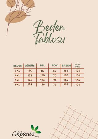 Angelino Büyük Beden Şerit Detaylı Kalın Uzun Kollu Kadın Pijama Takımı Haki - 3