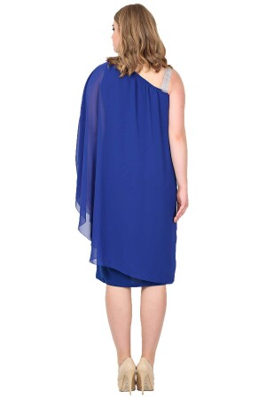 Plus Size Chiffon One Side Strappy Dress KL6060K - 4