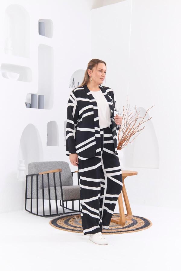 Büyük Beden Siyah İkili Atlet-Ceket Takım - 2