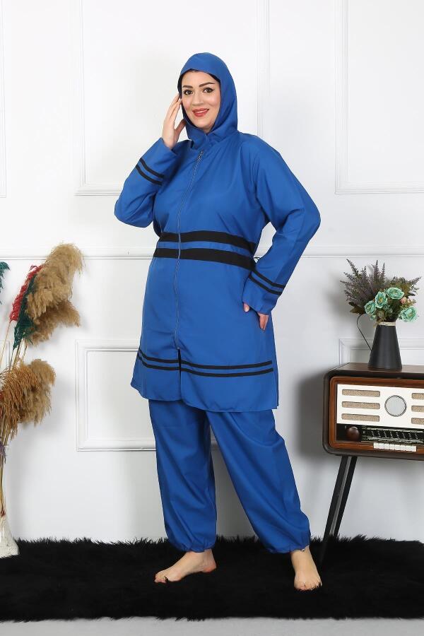 Büyük Beden Tesettür Mayo 7XL-8XL-9XL-10XL İndigo 55010 - 1
