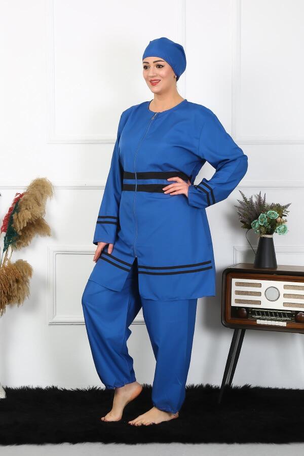 Büyük Beden Tesettür Mayo 7XL-8XL-9XL-10XL İndigo 55010 - 2