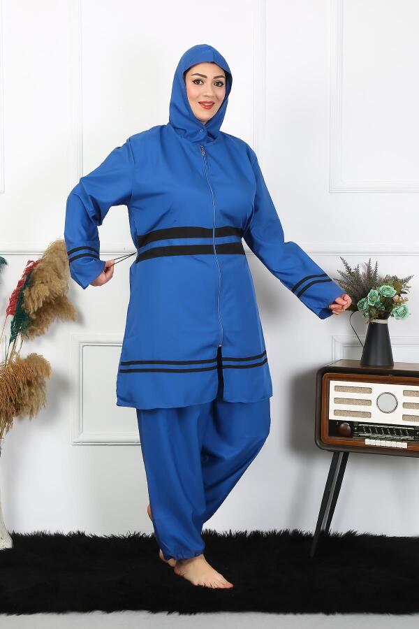 Büyük Beden Tesettür Mayo 7XL-8XL-9XL-10XL İndigo 55010 - 3