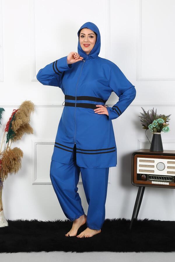 Büyük Beden Tesettür Mayo 7XL-8XL-9XL-10XL İndigo 55010 - 4