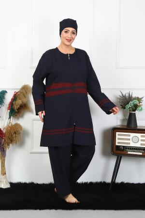 Angelino Büyük Beden Tesettür Mayo 7XL-8XL-9XL-10XL Lacivert 55010 - 3