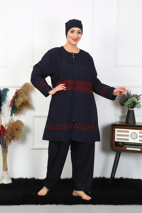 Angelino Büyük Beden Tesettür Mayo 7XL-8XL-9XL-10XL Lacivert 55010 - 6