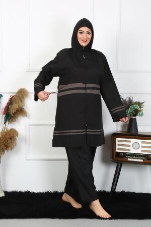 Angelino Büyük Beden Tesettür Mayo 7XL-8XL-9XL-10XL Siyah 55010 - 6