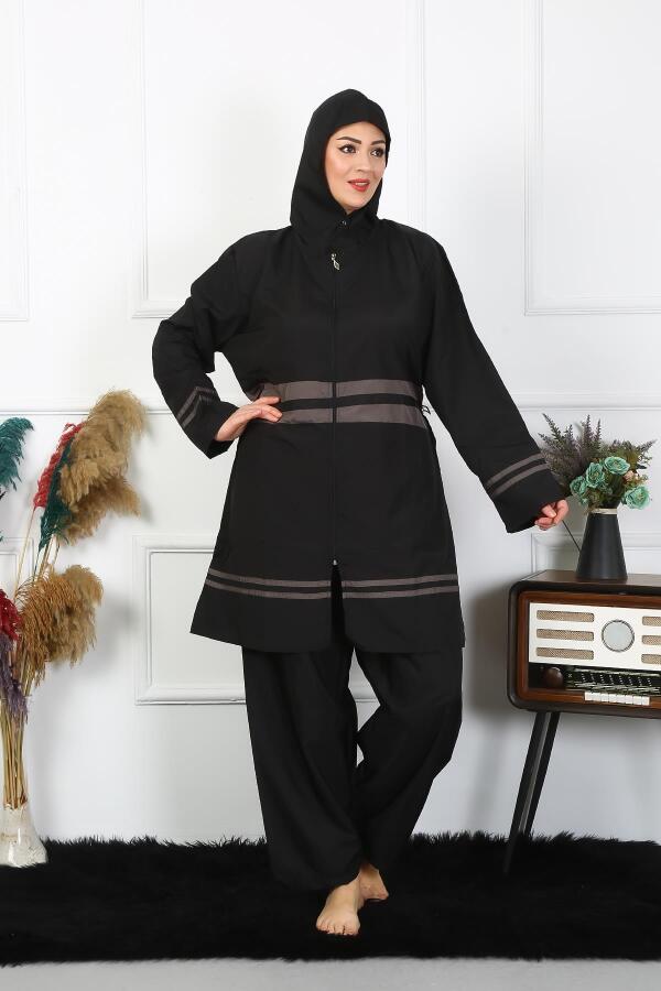 Angelino Büyük Beden Tesettür Mayo 7XL-8XL-9XL-10XL Siyah 55010 - 7