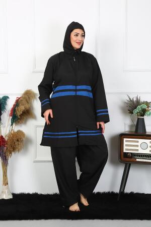 Angelino Büyük Beden Tesettür Mayo 7XL-8XL-9XL-10XL Siyah 55011 - Angelino