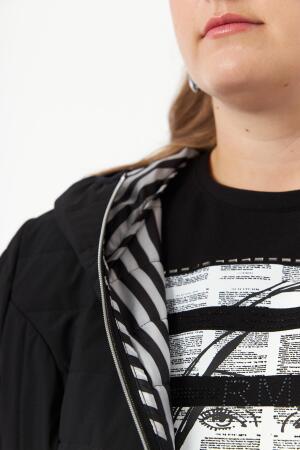 Büyük Beden Tost Kapitone Mont Siyah - RMG (1)