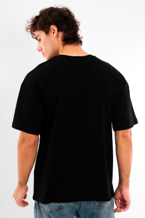 Trend42plus Büyük Beden Unisex Oversize Bisiklet Yaka Basic Siyah-Beyaz t-shirt / Rahat 2'li Paket - 13