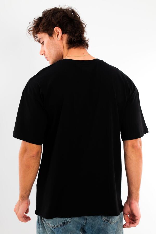 Trend42plus Büyük Beden Unisex Oversize Bisiklet Yaka Basic Siyah-Beyaz t-shirt / Rahat 2'li Paket - 13