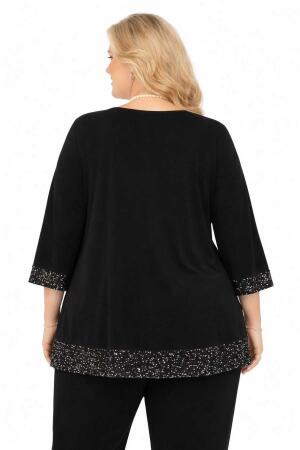 Büyük Beden V Yaka Payet Detaylı Uzun Abiye Tunik – Şık Davet ve Özel Gün Tuniği (40-62 Beden) ND4036 - Angelino Butik (1)