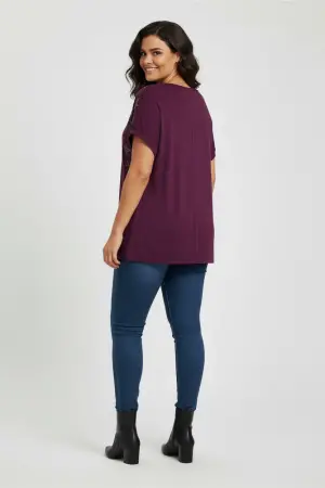 Büyük Beden Yıldız Detaylı T-Shirt - 4