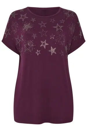 Büyük Beden Yıldız Detaylı T-Shirt - 6