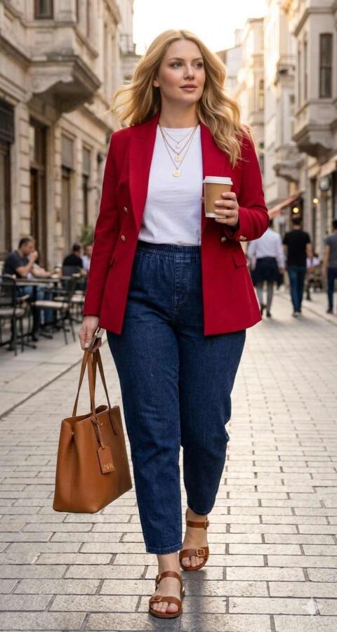 Büyük Beden Yüksek Bel Esnek Denim Kot Pantolon – Toparlayıcı Likralı 54-56 - 1