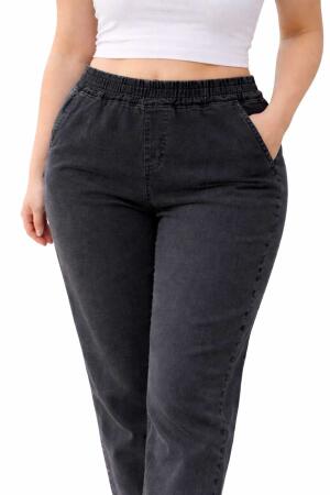 Büyük Beden Yüksek Bel Esnek Denim Kot Pantolon – Toparlayıcı Likralı 54-56 - 6