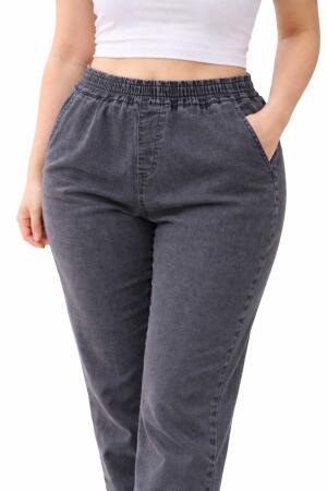 Büyük Beden Yüksek Bel Esnek Denim Kot Pantolon – Toparlayıcı Likralı 54-56 - 7