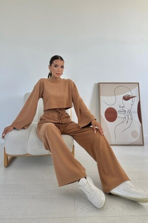 Camel Fitilli Bluz Ve Pantolon Takım - 2