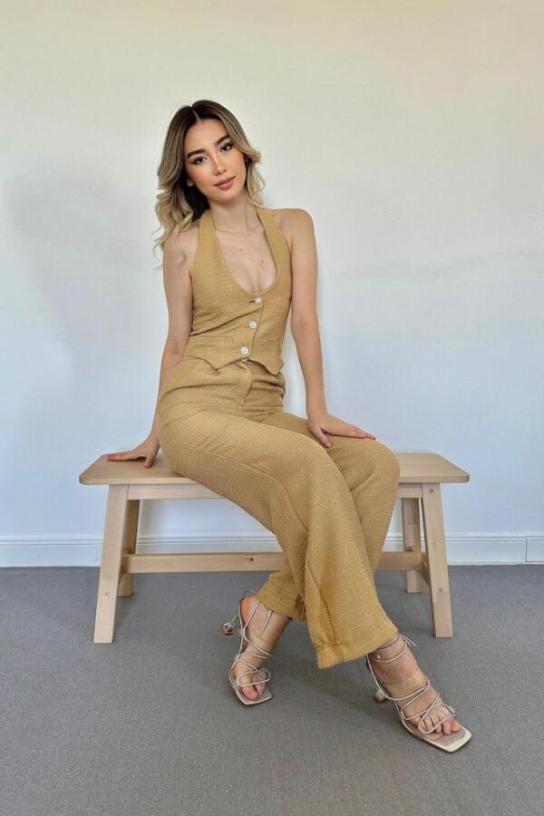 Camel Yelek Ve Pantolon Takım - 3