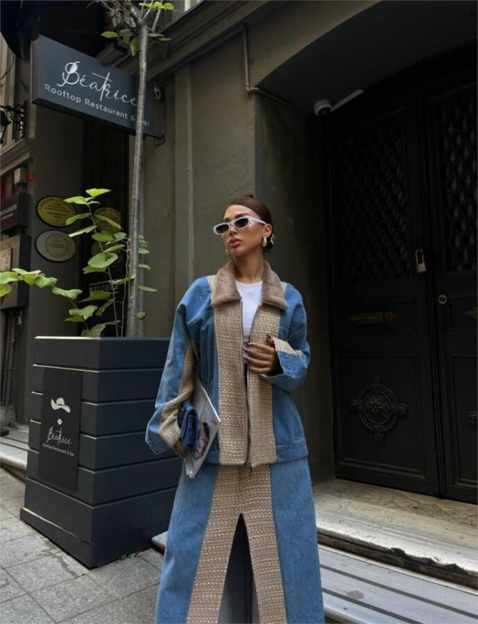 CHANEL GARNİLİ KOT MONT - Bej - 2