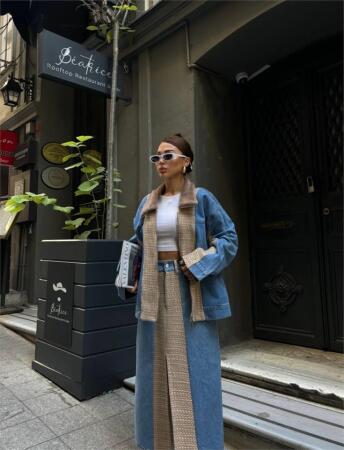 CHANEL GARNİLİ KOT MONT - Bej - 3