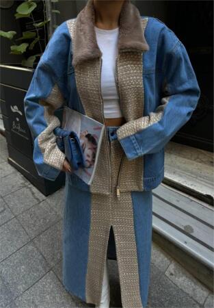 CHANEL GARNİLİ KOT MONT - Bej - 4