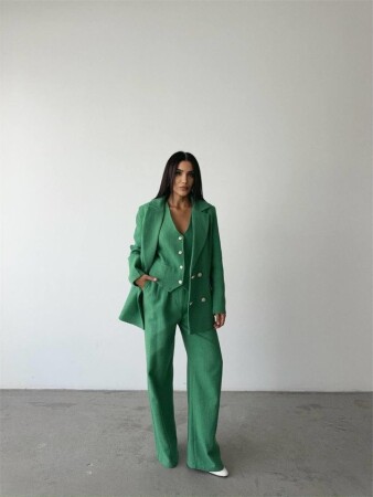 CHANEL YELEK-CEKET-PANTOLON TAKIM - Yeşil - 2