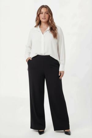 Çift Düğmeli Büyük Beden Gömlek Beyaz - RMG (1)