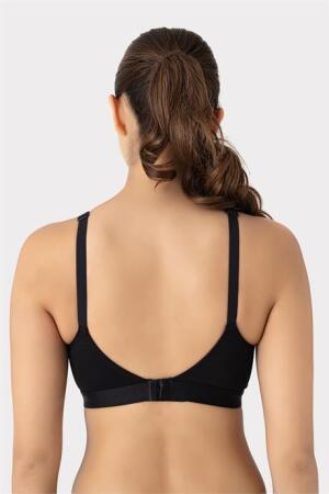 Çıkarılabilir Pedli Emzirme Sütyeni 3'lü Beyaz Siyah Ten Pamuklu Göğüs Ucu Belli Etmez - 5