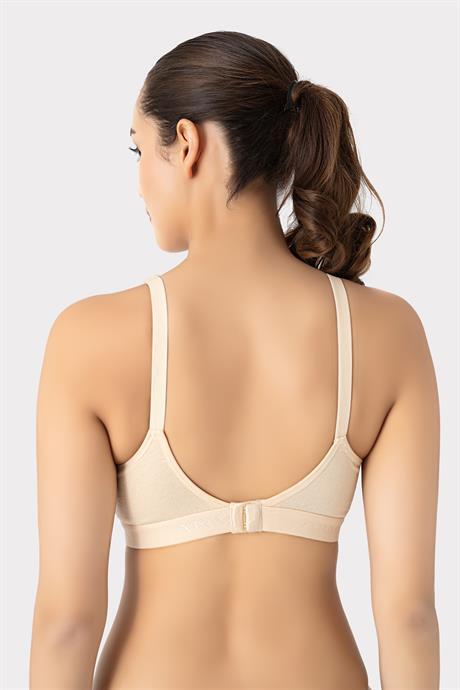Çıkarılabilir Pedli Emzirme Sütyeni 3'lü Beyaz Siyah Ten Pamuklu Göğüs Ucu Belli Etmez - 7