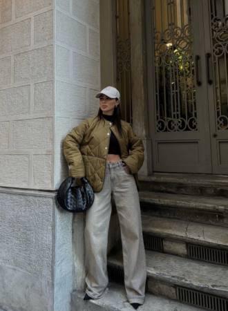 Cıt Cıt Detaylı Çepli Ceket Mont- Kahve - ANGELINO BuyukBedeniz (1)